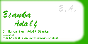 bianka adolf business card